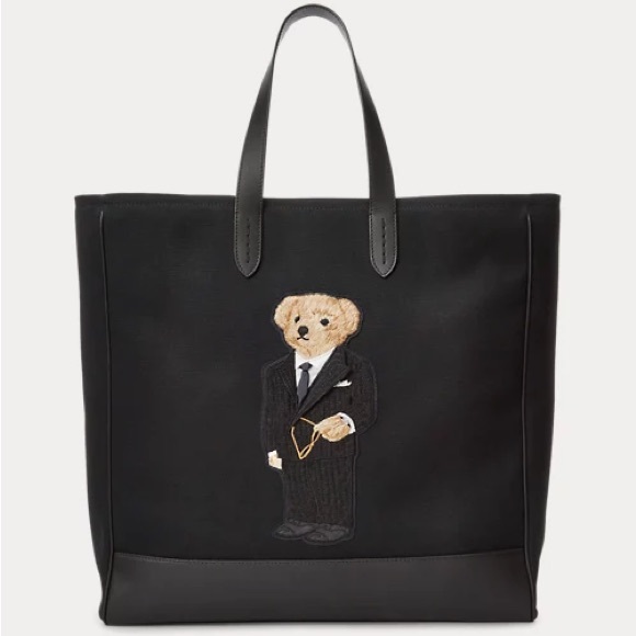 Ralph Lauren Purple Label Other - Ralph Lauren Purple Label Polo Bear Canvas & Calfskin Tote